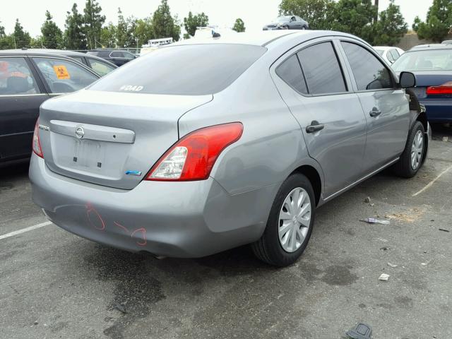 3N1CN7AP7EL821581 - 2014 NISSAN VERSA S GRAY photo 4