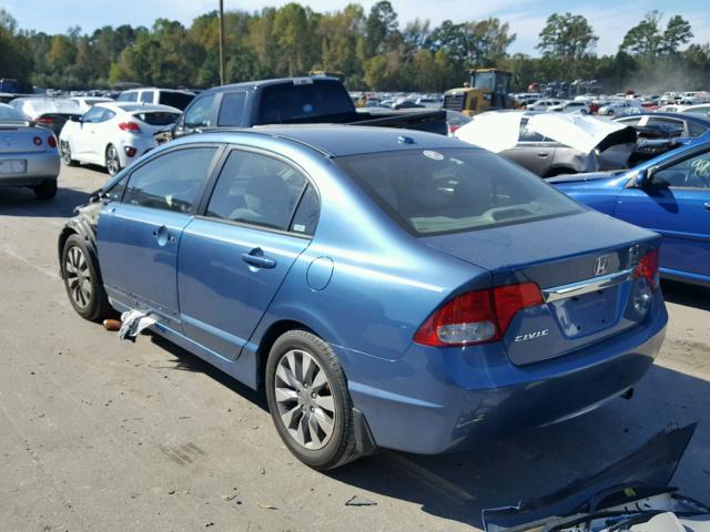 19XFA16809E003334 - 2009 HONDA CIVIC EX BLUE photo 3