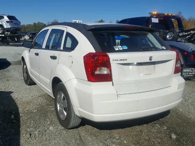 1B3HB28B67D285046 - 2007 DODGE CALIBER WHITE photo 3