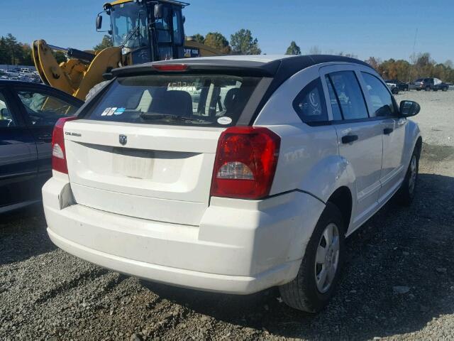 1B3HB28B67D285046 - 2007 DODGE CALIBER WHITE photo 4