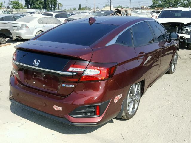 JHMZC5F15JC005530 - 2018 HONDA CLARITY BURGUNDY photo 4