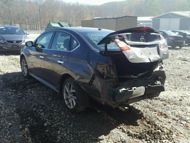 3N1AB7AP8DL791165 - 2013 NISSAN SENTRA S GRAY photo 3