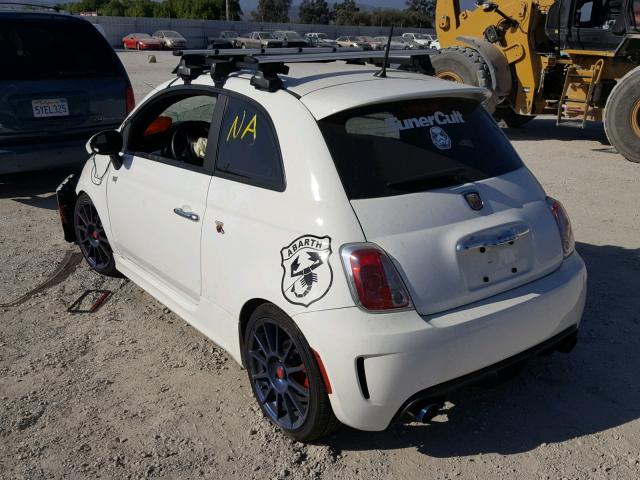 3C3CFFFH5ET291587 - 2014 FIAT 500 ABARTH WHITE photo 3