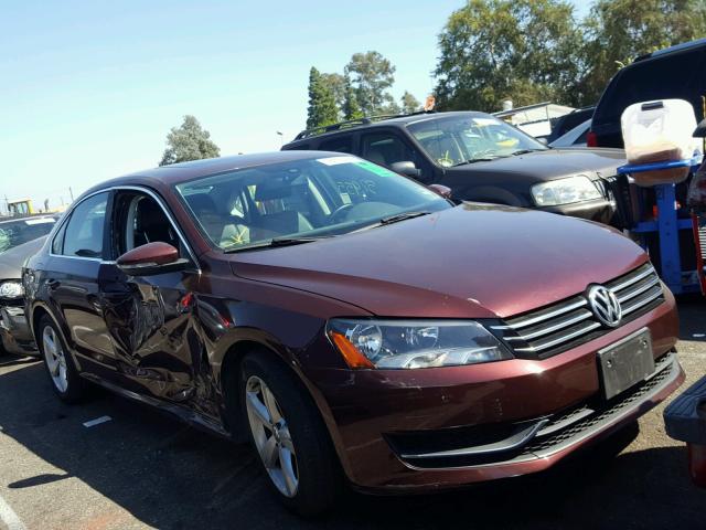 1VWBP7A37CC057625 - 2012 VOLKSWAGEN PASSAT SE BURGUNDY photo 1