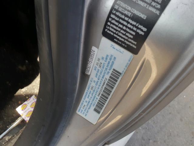 3VWCC21CXYM484712 - 2000 VOLKSWAGEN NEW BEETLE 银色 照片 10