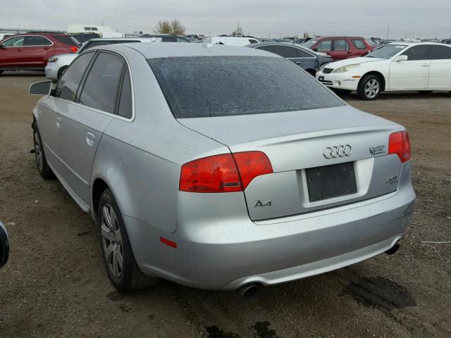 WAUDF78E58A093819 - 2008 AUDI A4 2.0T QU GRAY photo 3