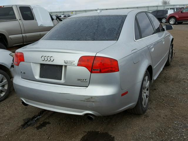 WAUDF78E58A093819 - 2008 AUDI A4 2.0T QU GRAY photo 4