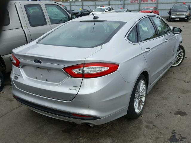 3FA6P0HD7ER111364 - 2014 FORD FUSION SE SILVER photo 4