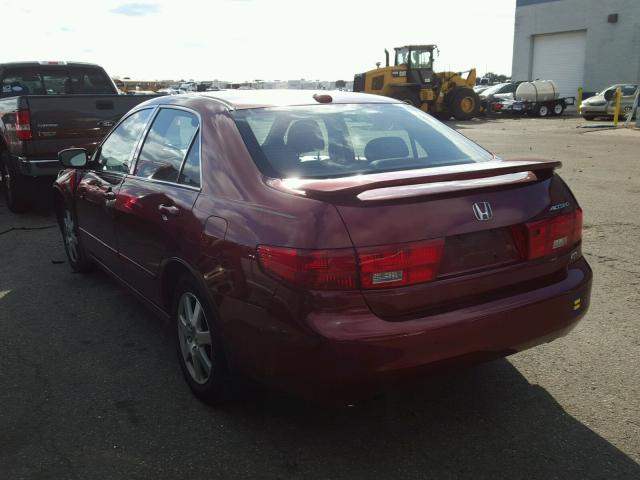 1HGCM665X5A067909 - 2005 HONDA ACCORD RED photo 3