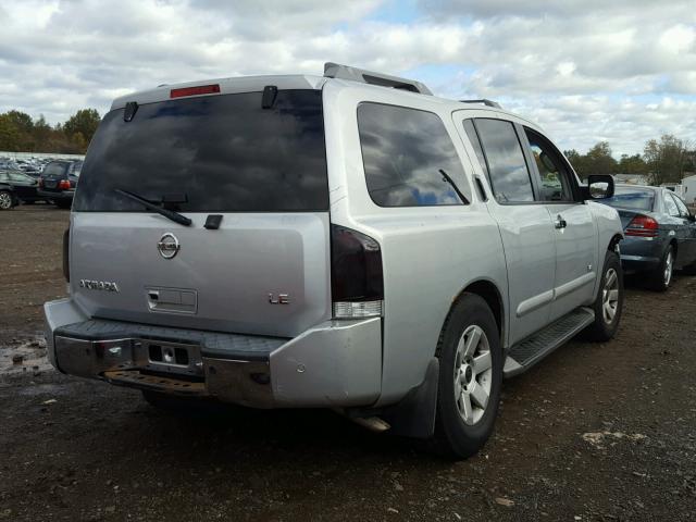 5N1AA08B65N702918 - 2005 NISSAN ARMADA SE SILVER photo 4