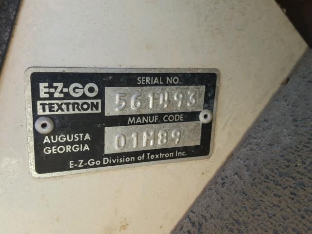 56149301M89 - 1980 EZGO GOLF CART WHITE photo 10