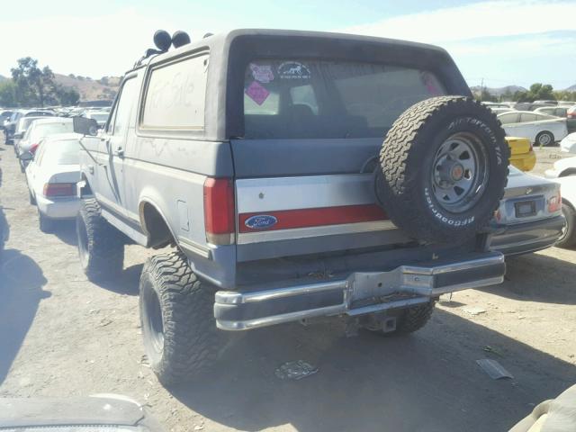 1FMEU15H0LLA74564 - 1990 FORD BRONCO U10 GRAY photo 3