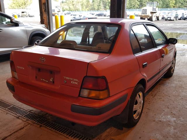 JT2BC52L3T7048911 - 1996 TOYOTA TERCEL DX RED photo 4