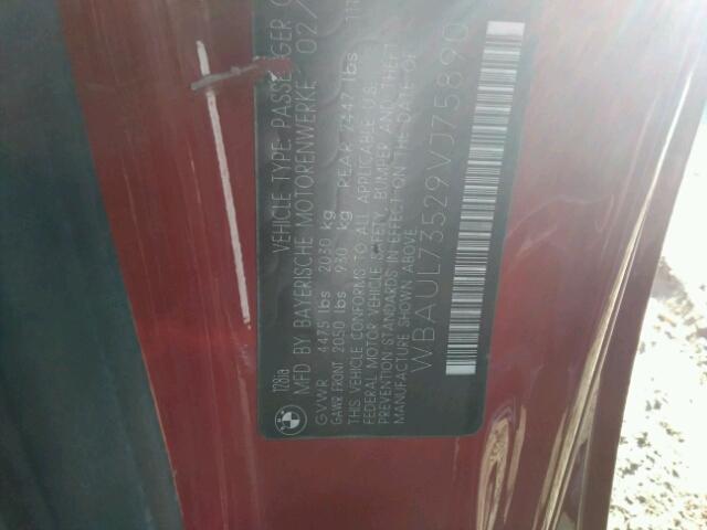 WBAUL73529VJ75890 - 2009 BMW 128 I RED photo 10