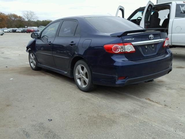 2T1BU4EE1BC548882 - 2011 TOYOTA COROLLA BA BLUE photo 3