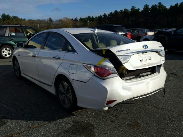 KMHEC4A45DA098010 - 2013 HYUNDAI SONATA HYB WHITE photo 3