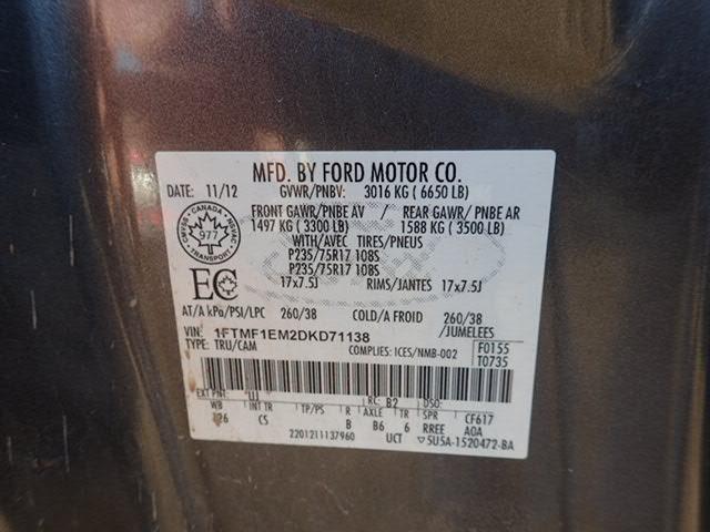 1FTMF1EM2DKD71138 - 2013 FORD F150 GRAY photo 9