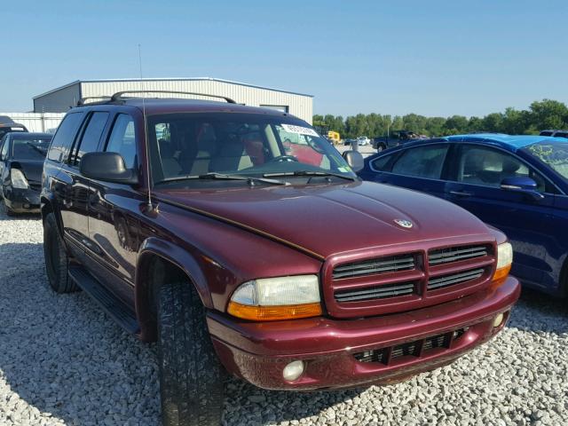 1B4HS78Z22F214185 - 2002 DODGE DURANGO R/ MAROON photo 1