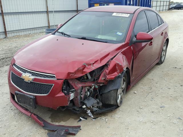 1G1PF5SC1C7204618 - 2012 CHEVROLET CRUZE LT RED photo 2