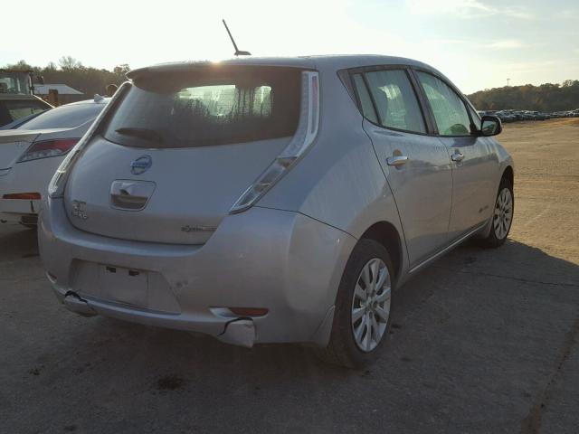 1N4AZ0CP9FC329683 - 2015 NISSAN LEAF S SILVER photo 4