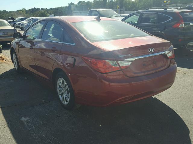 5NPEB4ACXBH234071 - 2011 HYUNDAI SONATA RED photo 3