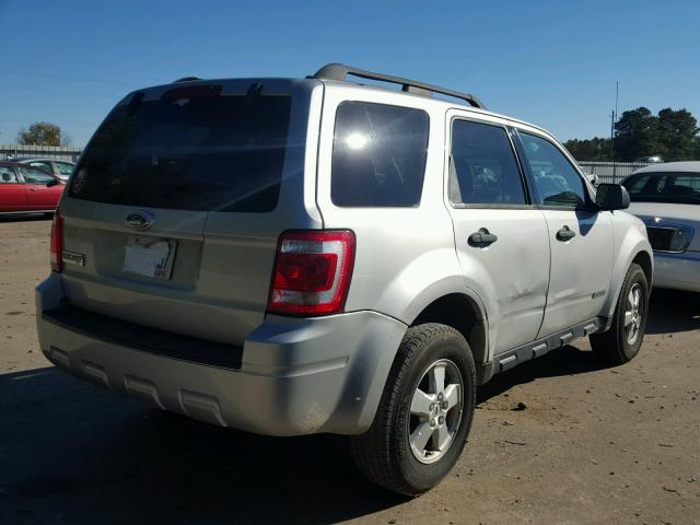 1FMCU03Z18KC73214 - 2008 FORD ESCAPE XLT SILVER photo 4