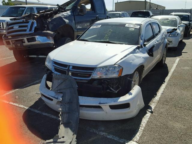 1C3CDZAB3DN689227 - 2013 DODGE AVENGER SE WHITE photo 2