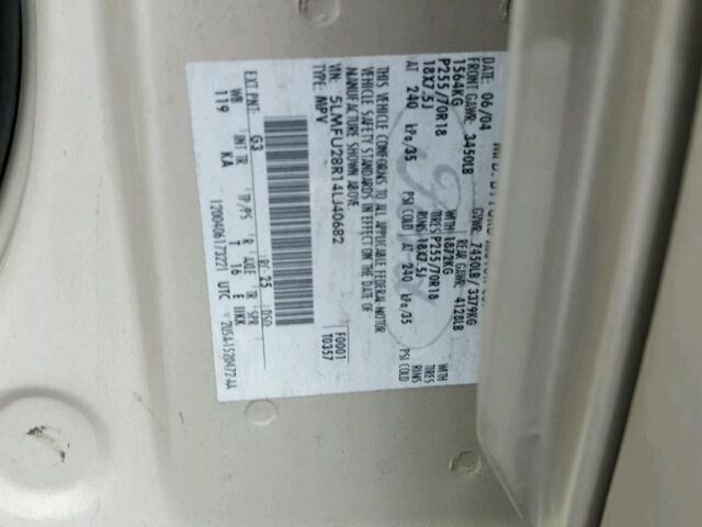 5LMFU28R14LJ40682 - 2004 LINCOLN NAVIGATOR Braun Foto 10