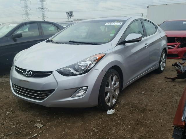 5NPDH4AE5CH105913 - 2012 HYUNDAI ELANTRA SILVER photo 2