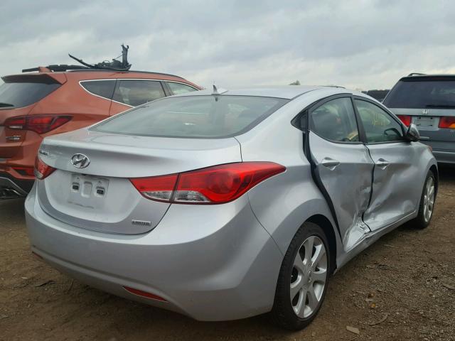 5NPDH4AE5CH105913 - 2012 HYUNDAI ELANTRA SILVER photo 4