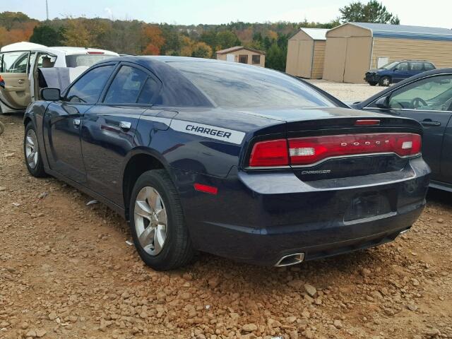 2C3CDXBG4EH130892 - 2014 DODGE CHARGER SE BLUE photo 3