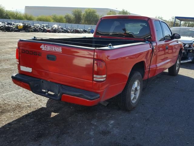 1B7GL22Y0XS303993 - 1999 DODGE DAKOTA RED photo 4