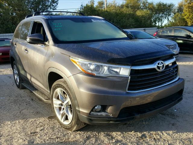 5TDYKRFH1ES022799 - 2014 TOYOTA HIGHLANDER CHARCOAL photo 1