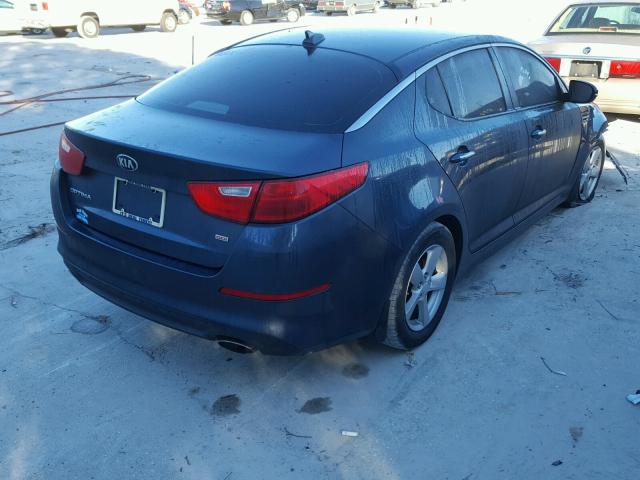 KNAGM4A77F5559804 - 2015 KIA OPTIMA LX BLUE photo 4