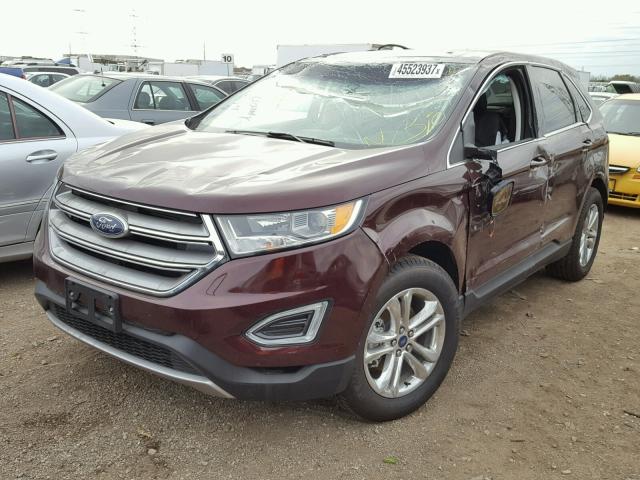 2FMPK3J96HBC35385 - 2017 FORD EDGE SEL MAROON photo 2