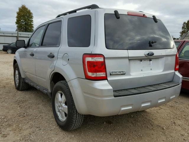 1FMCU03Z98KE74407 - 2008 FORD ESCAPE SILVER photo 3