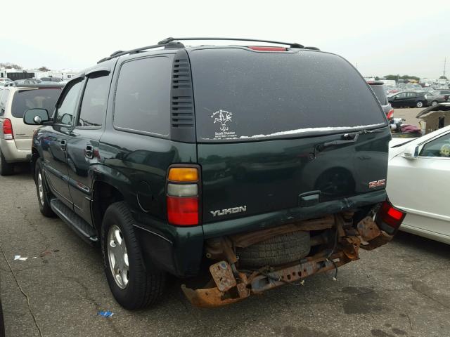 1GKEK63U64J100092 - 2004 GMC YUKON GREEN photo 3