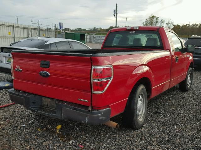 1FTNF1CFXDKD39773 - 2013 FORD F150 RED photo 4