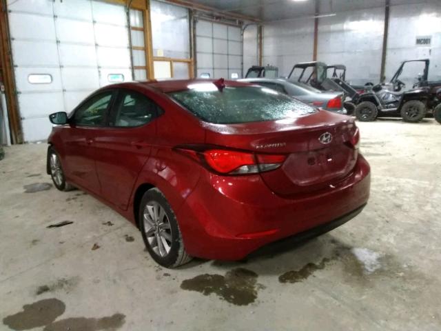 5NPDH4AE1GH680662 - 2016 HYUNDAI ELANTRA SE RED photo 3