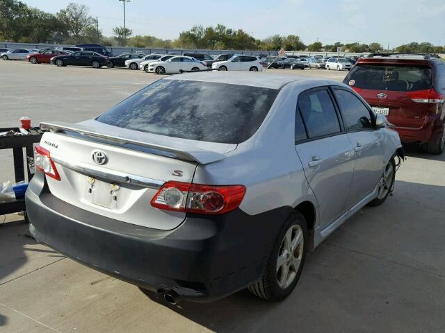 2T1BU4EE9BC709401 - 2011 TOYOTA COROLLA BA SILVER photo 4