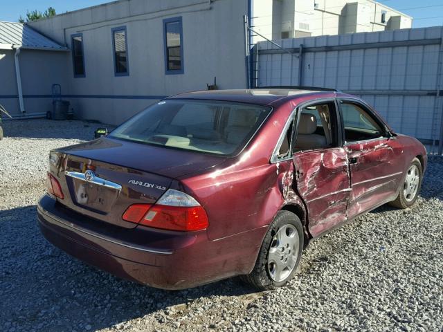 4T1BF28B73U323625 - 2003 TOYOTA AVALON XL MAROON photo 4