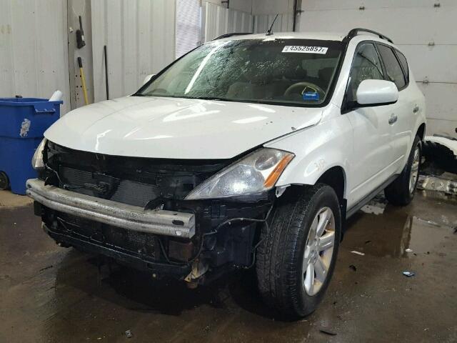 JN8AZ08WX7W627836 - 2007 NISSAN MURANO WHITE photo 2