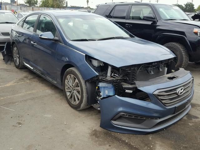 5NPE34AF8GH389040 - 2016 HYUNDAI SONATA SPO BLUE photo 1