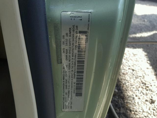 3VWPW31C58M525861 - 2008 VOLKSWAGEN NEW BEETLE 绿色 照片 10