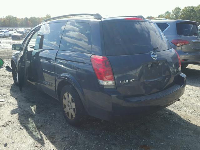 5N1BV28U04N367384 - 2004 NISSAN QUEST S BLUE photo 3