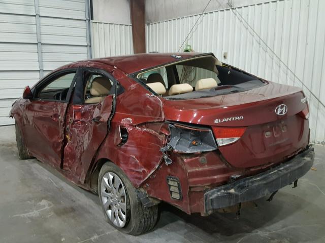 KMHDH4AE6CU320394 - 2012 HYUNDAI ELANTRA GL RED photo 3