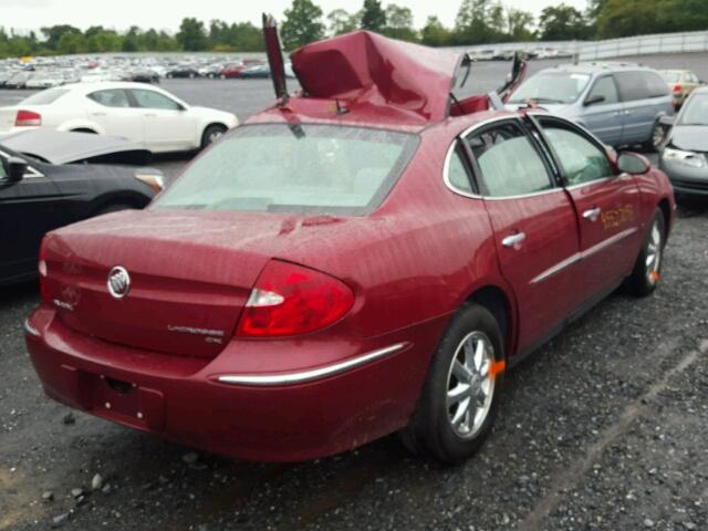 2G4WC582271245445 - 2007 BUICK LACROSSE C RED photo 4