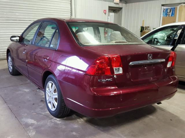 2HGES26773H532458 - 2003 HONDA CIVIC RED photo 3