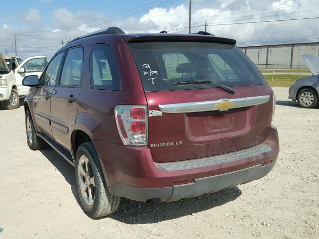 2CNDL13F976088803 - 2007 CHEVROLET EQUINOX LS BURGUNDY photo 3