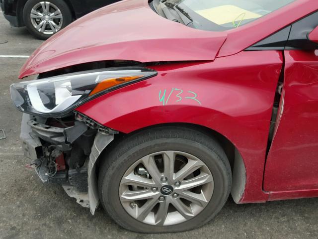 KMHDH4AE6GU535070 - 2016 HYUNDAI ELANTRA SE RED photo 9